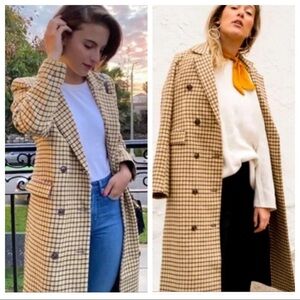 New! J.O.A Shoreditch Plaid Maxi Coat